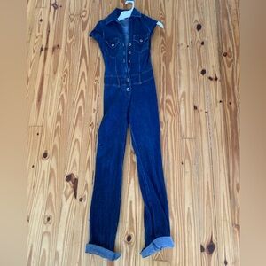 Hot kiss 70s disco style denim jumpsuit